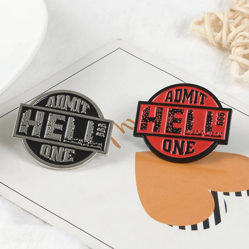 Эмалированная брошь в стиле панк для мужчин и женщин значок виде билета