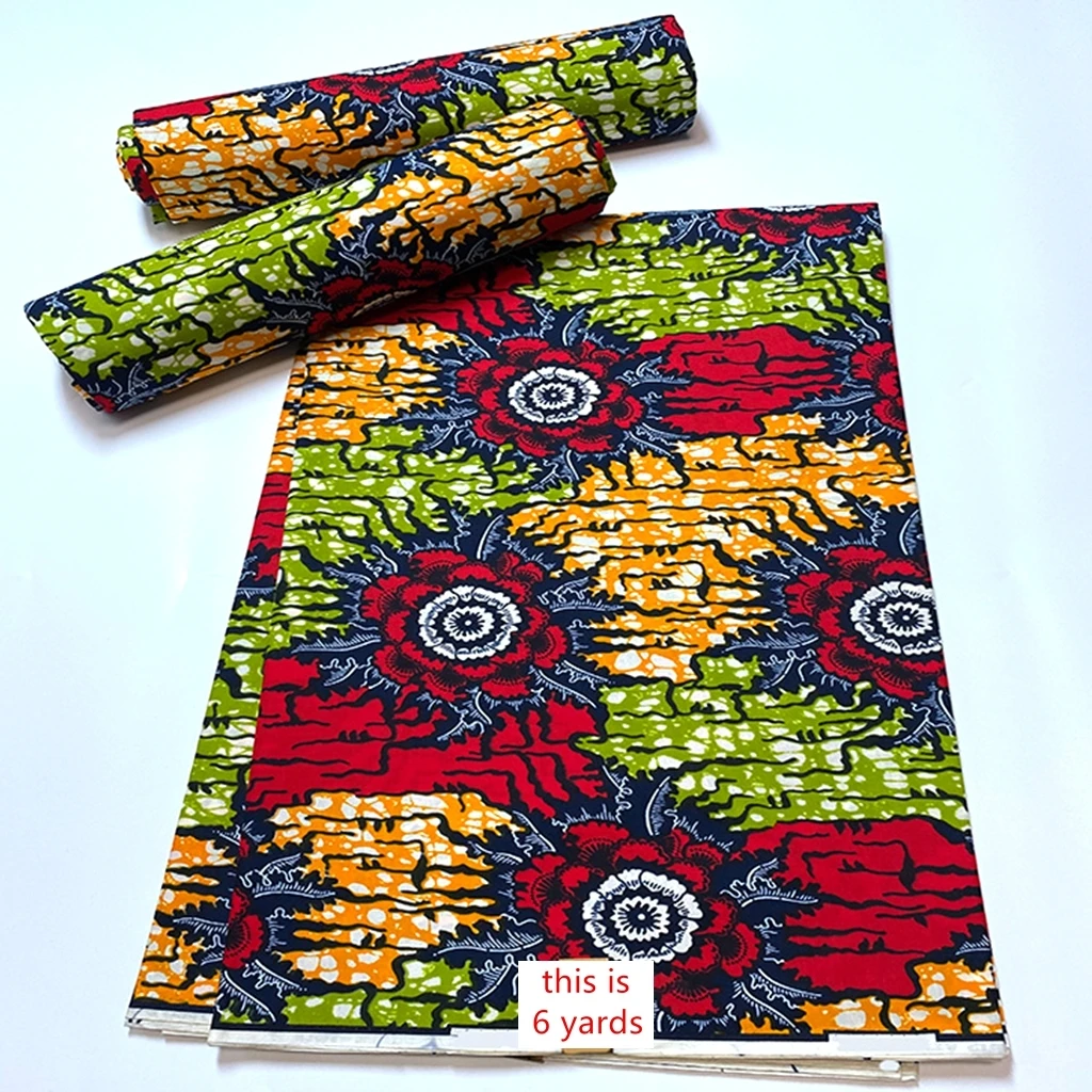 

African Original Wax 100% Cotton Fabrics Rapper Batik African Wax Print Fabric 2021 Latest Wax Fabric 6yards African Fabric
