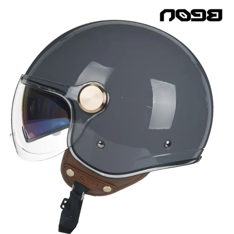 Фото BEON B120 женские крутые винтажные мотоциклетные Шлемы ABS с открытым лицом 3/4 мотоцикл уличный велосипед Casco Чоппер крейфер полулицевой пилотны... №2