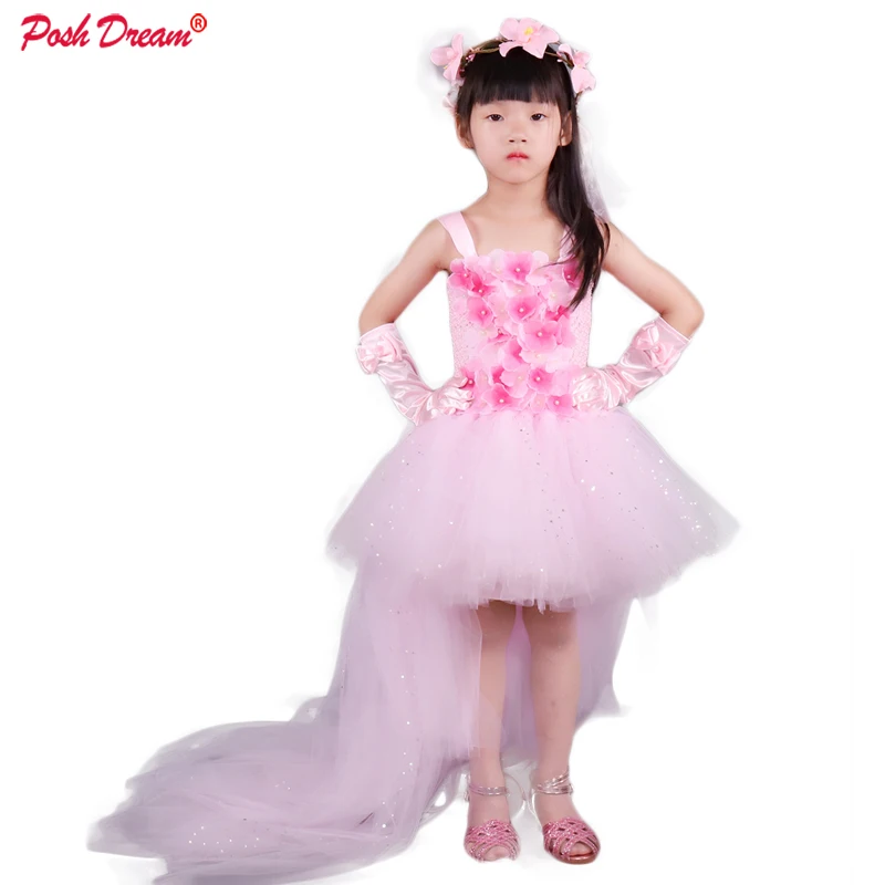 Шикарные детские розовые платья на Хэллоуин с блестками Детские Вечерние