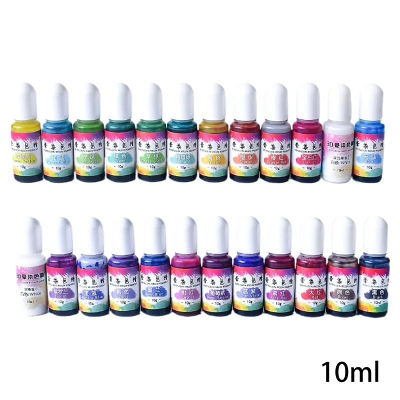 

24 Colors Epoxy Pigment Liquid Colorant Dye Ink Diffusion Resin Jewelry DIY Making Crafts Accessory