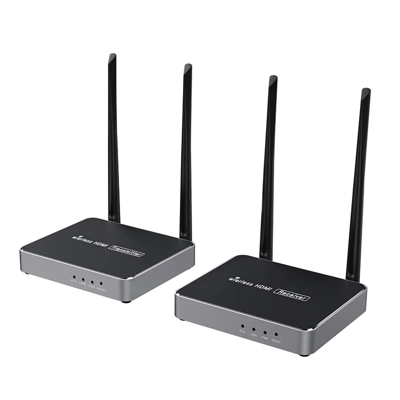 One pair 656ft 1080P H.264 Digital Wireless HDMI extender one transmitter and one receiver  with IR and loop-out