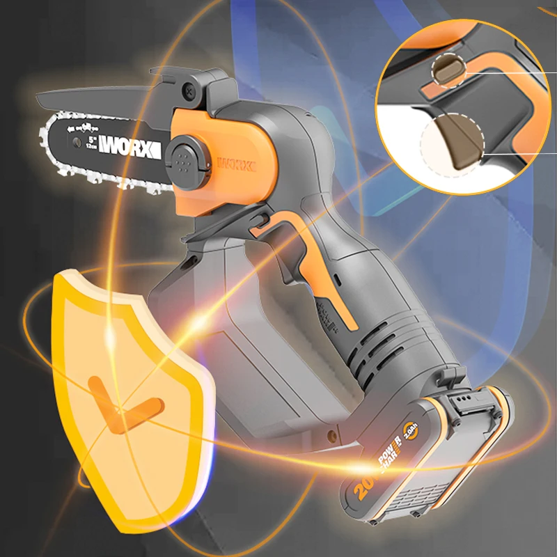 Аккумуляторная цепная пила WORX WG324E мини-бензопила с аккумулятором и зарядным