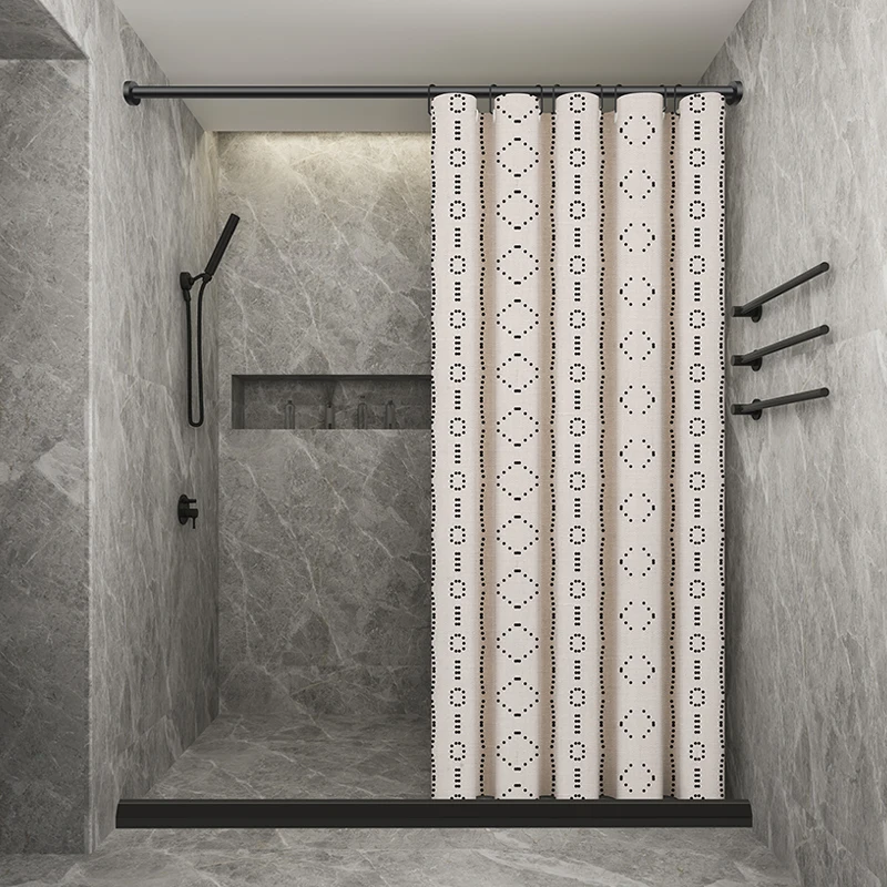 

LIANGQI/Shura Elegant Imitation Linen Home Curtain, Waterproof Shower Curtains,Bathroom Thick Mildewproof Fabric,Customize Size
