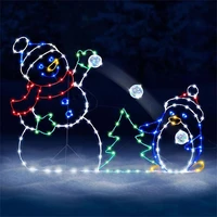 christmas snowman light string glowing outdoor christmas decoration for garden yard luminous frame sign new year xmas noel decor