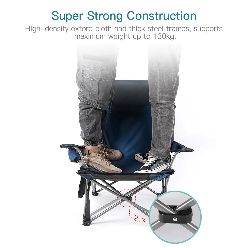구매 2 In 1 접는 의자 캠핑 휴대용 조정 가능한 Reclining 라운지 의자 낚시 비치 피크닉에 대 한 이동식 발판