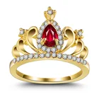 Кольцо в форме короны принцессы для женщин, роскошное ажурное и белое, модное украшение для девочек
