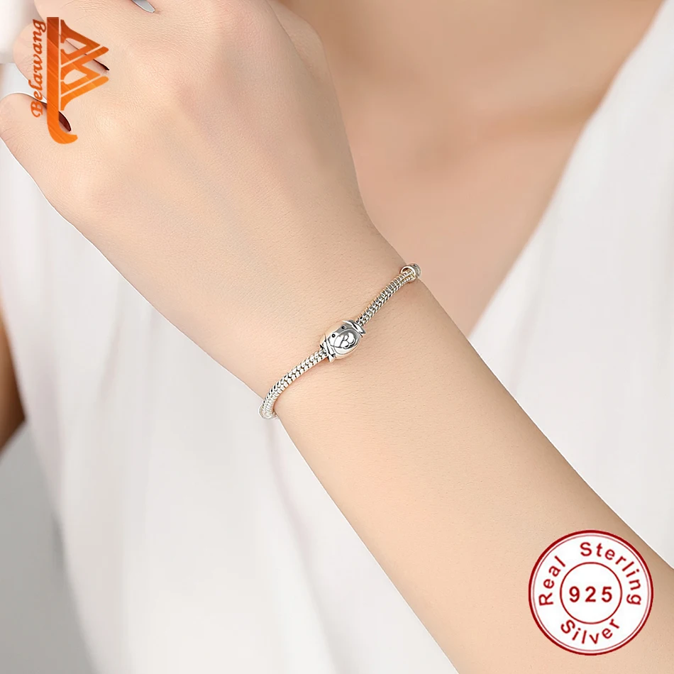 Серебряные бусины 925 пробы кристалл животное собака ажурное Сердце Клевер Шарм Подходит Pandora браслет для производства аутентичной бижутерии