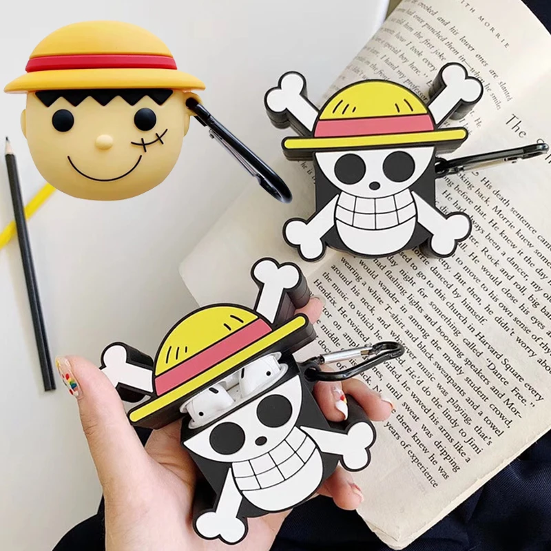 Чехол для Apple AirPods с японским аниме мультяшным рисунком чехол Airpods 2 One Piece классные