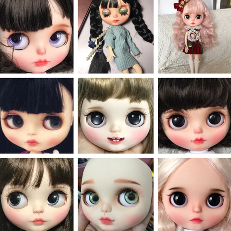 

Fashion Doll Face Plate Faceplate Backplate with Screws Kit for DIY 12" Doll White Normal Black Skin