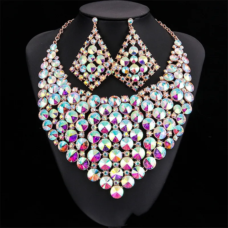 Женский свадебный подарочный набор ювелирных изделий с гранатом ожерелье