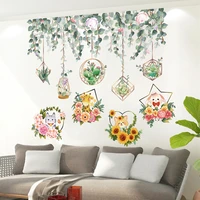 leaves potted wall stickers diy flowers animals wall sticker for kids rooms living room kitchen home decoration accessoires