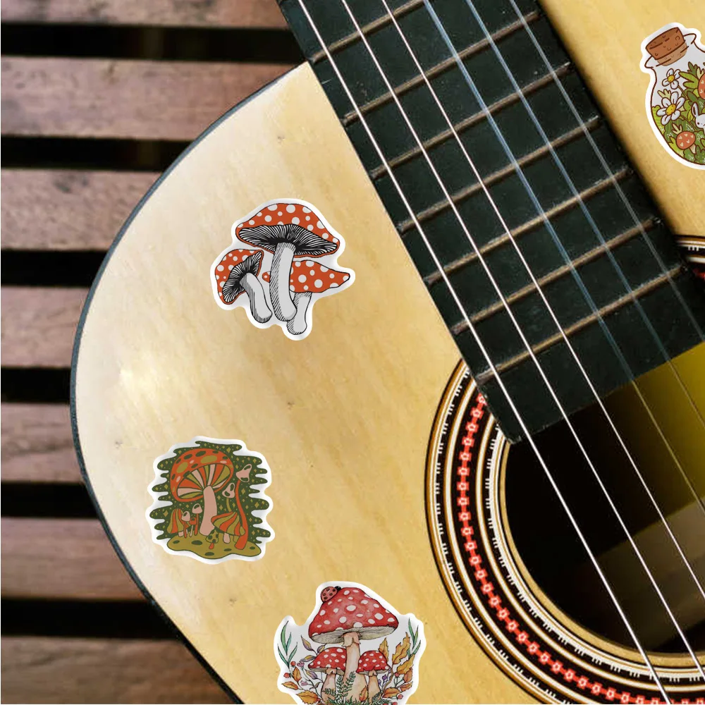 SETA de dibujos animados para ordenador port&aacute;til y guitarra, calcoman&iacute;as adhesivas divertidas para maleta, monopat&iacute;n, Maleta, 10/30/50 Uds.-5
