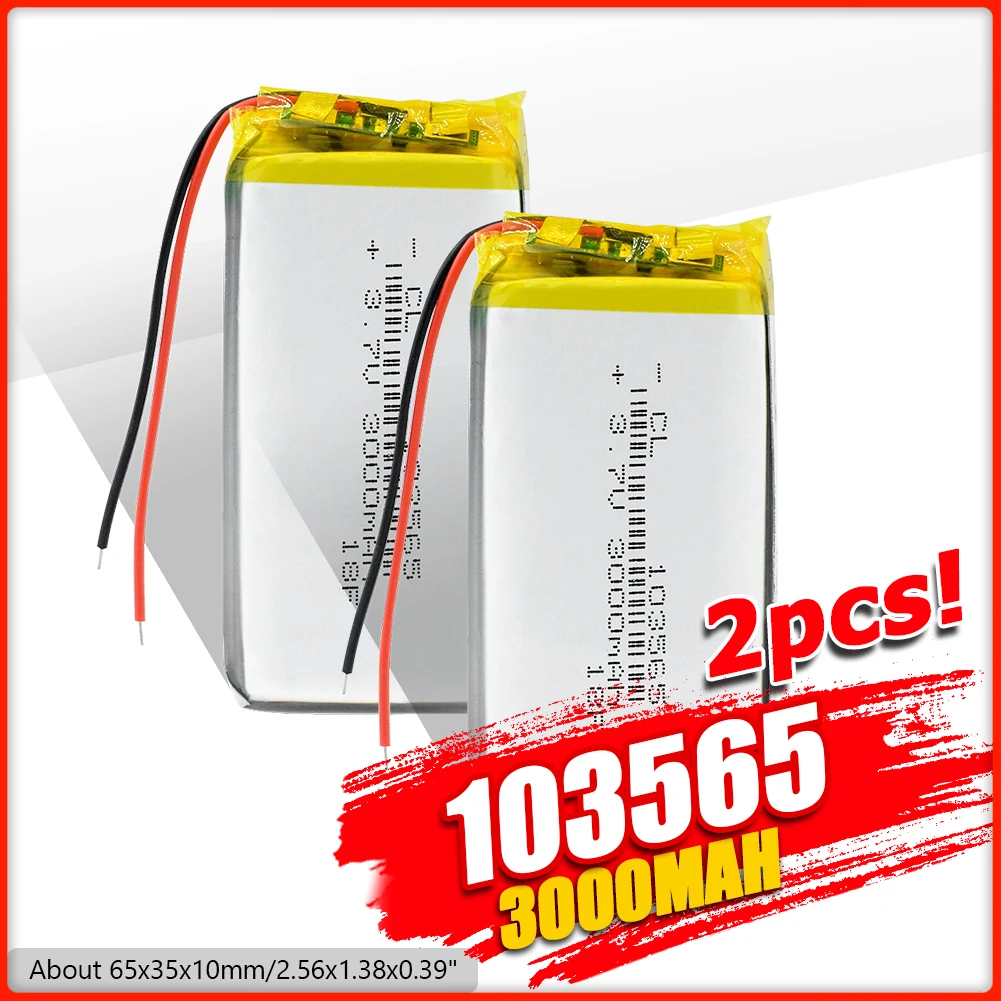 

YCDC 3.7V 103565 3000mAh Li-Po Rechargeable Batteries For GPS PDA Camera PSP Toys Remote Lithium Polymer Battery Replacement