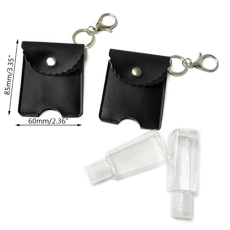 

1Set 30ml Refillable Bottles Travel Hand Sanitizer Bottles Cosmetic Container with Keychain Holder with Bottle Cover