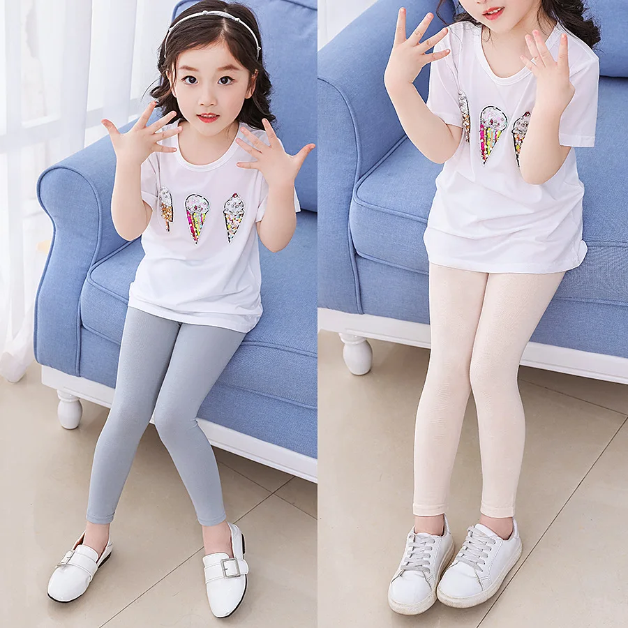 

New Girls Pencil Pants Thin Leggings Kids Long Trousers Spring Autumn Children Skinny Pants for Girls Kids Solid Pant 4-12 Years