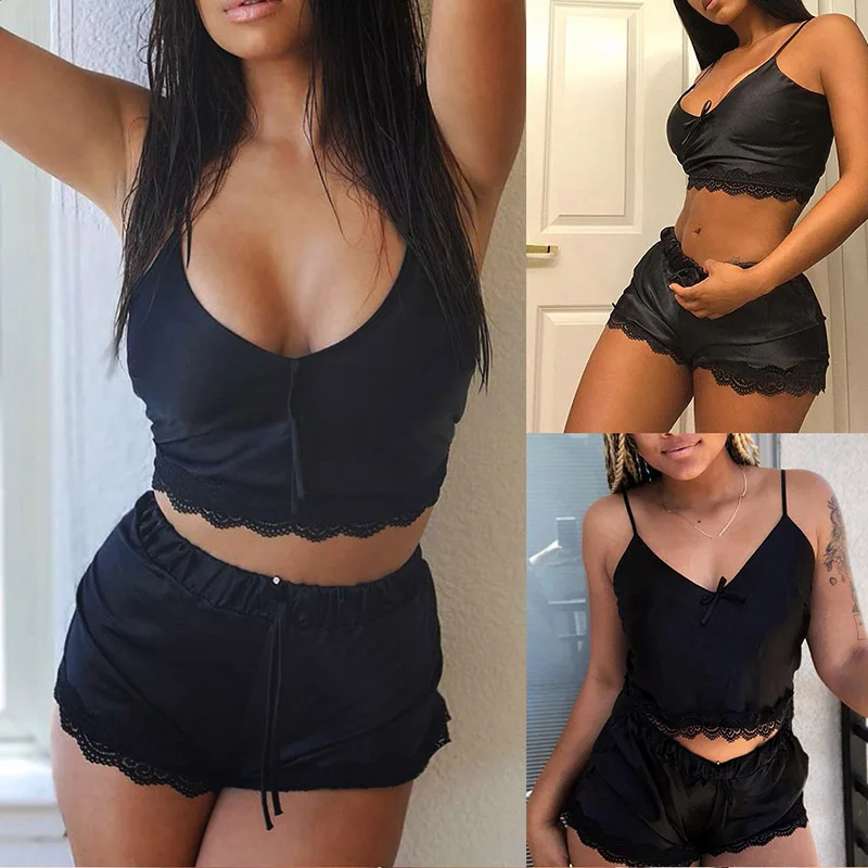 Комплект из 2 предметов летняя одежда для женщин женская кружевная атласная