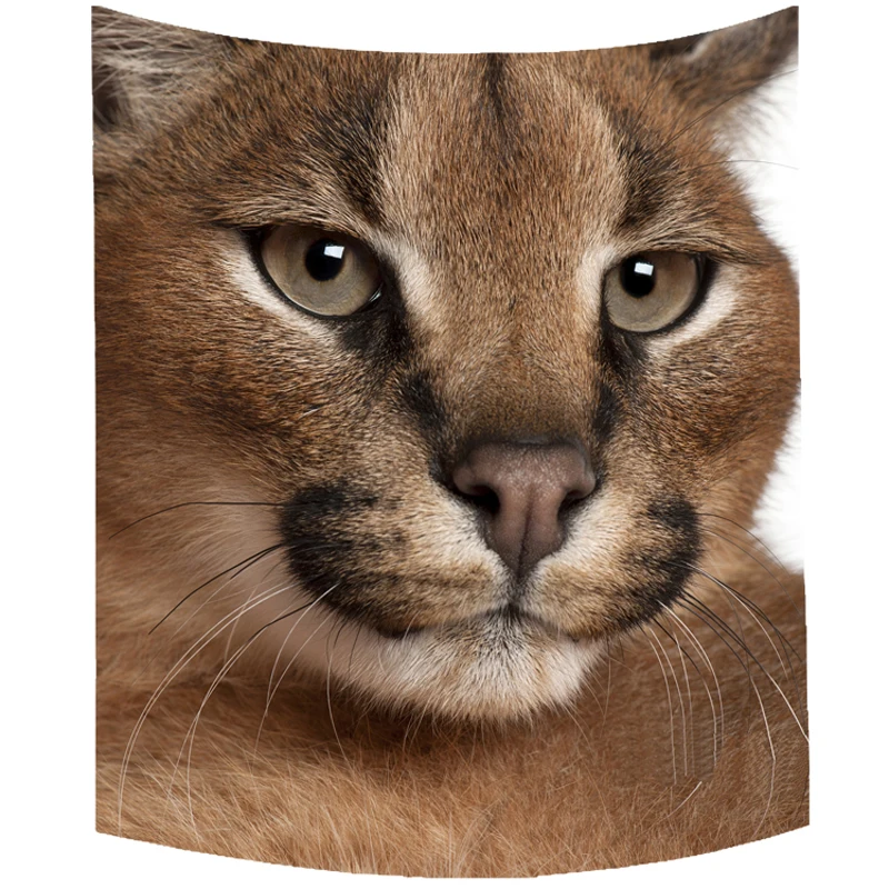 Гобелен настенный с котом из каракаля большой декоративный экран тканевый