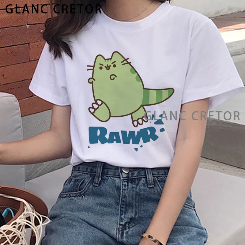 

Harajuku Ullzang Funny T-shirt Kawaii Cat T Shirts Women 90s Cartoon Print Tshirt Graphic Korean Style Top Tees Female