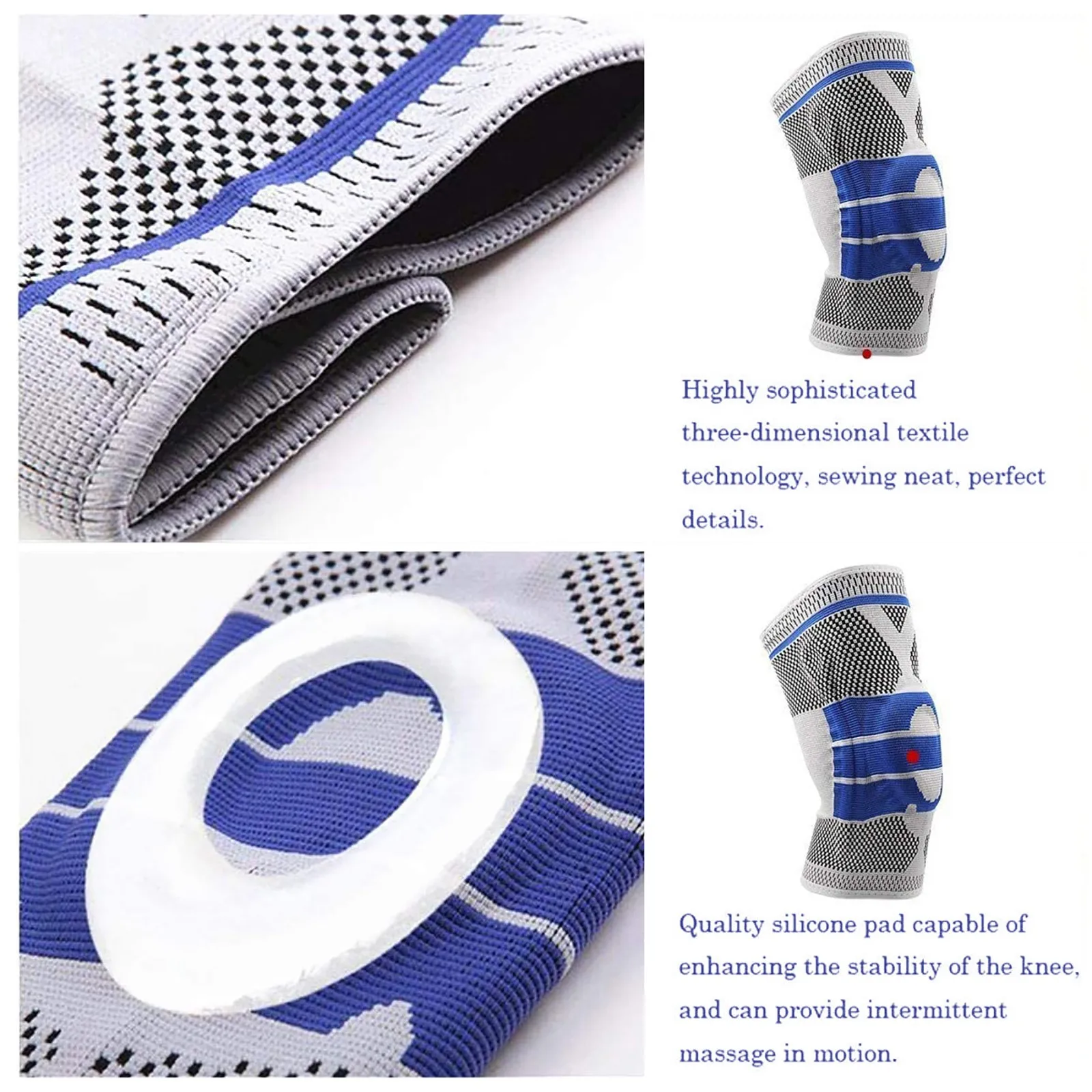 

1 pcs Knee Patella Protector Brace Silicone Spring Knee Pad Basketball Running Compression Knee Sleeve Support Sports Kneepads