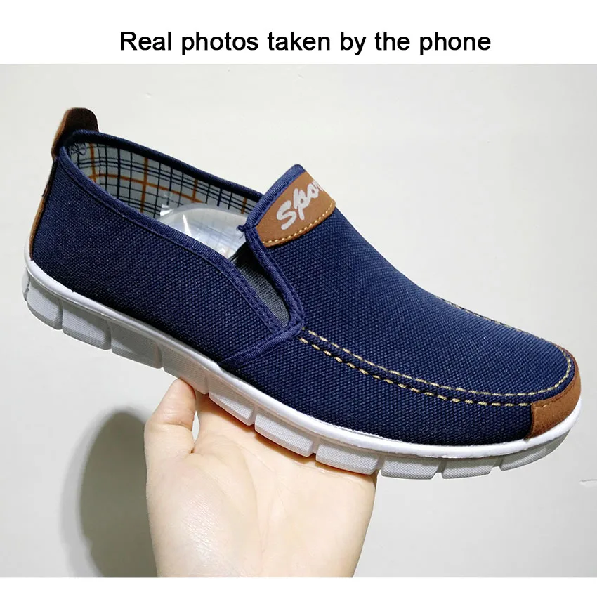 

Men Canvas shoes 2019 New Comfortable Canvas Shoes Men Casual Shoes Male Flat Loafers Shoes Men black #65
