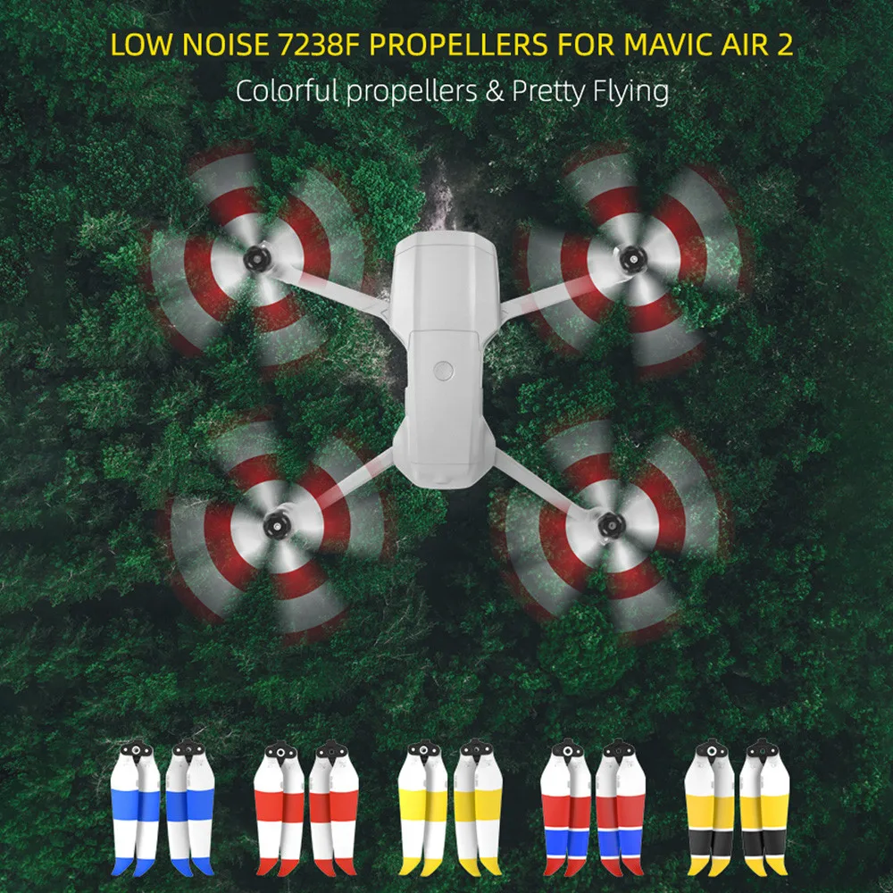 4 шт Многоцветный 7238F малошумный быстроразъемный Пропеллер для DJI Mavic Air