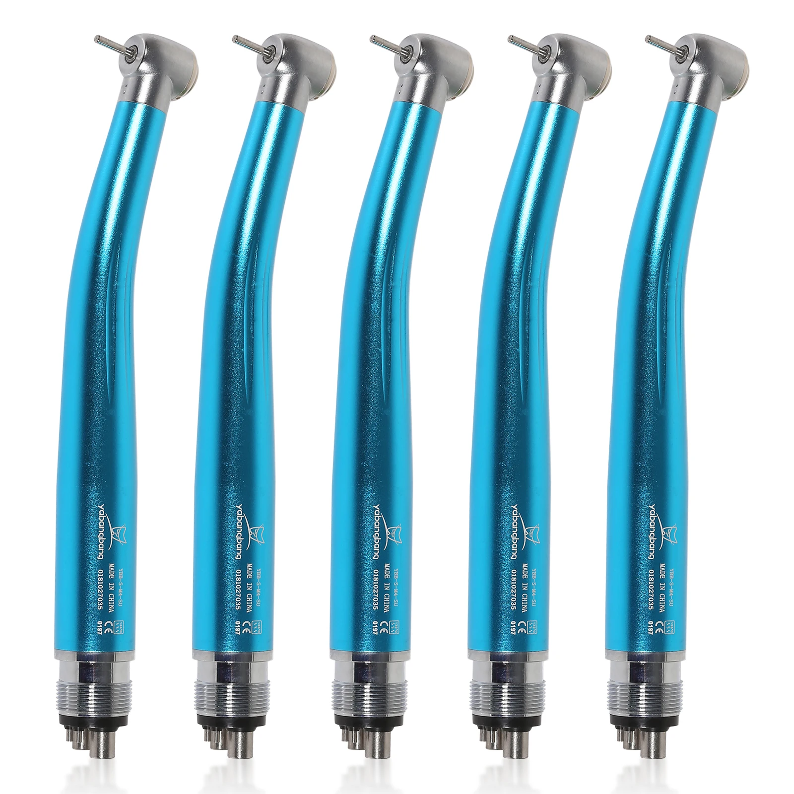 

5Pcs Dental High Speed Push Button Handpiece Single Water Spray Air Turbine 4Hole fit NSK PANA MAX