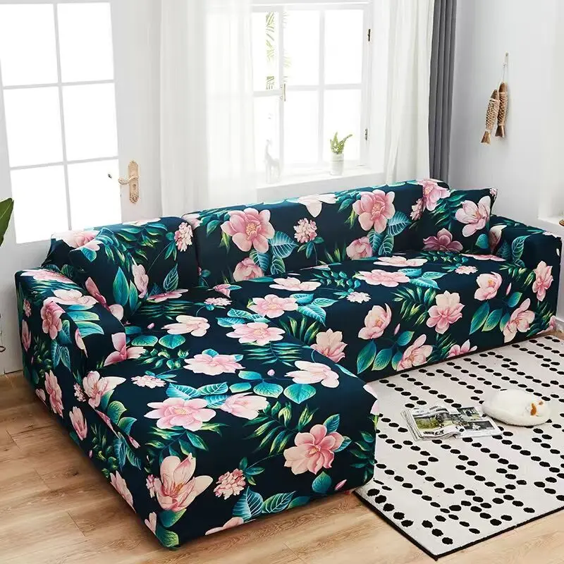 

Floral Sofa Covers for Living Room Funda Sofa Chaise Lounge Stretch Slipcovers Sofa Chair Cover L Shape Sofa 1/2/3/4 seat