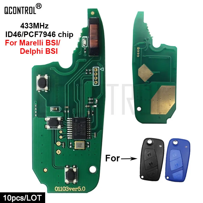 

Автомобильный пульт дистанционного управления Q, брелок, Электронная Печатная плата для FIAT Fiorino Qubo, Panda EVO 433 МГц, для Delphi BSI / Marelli BSI