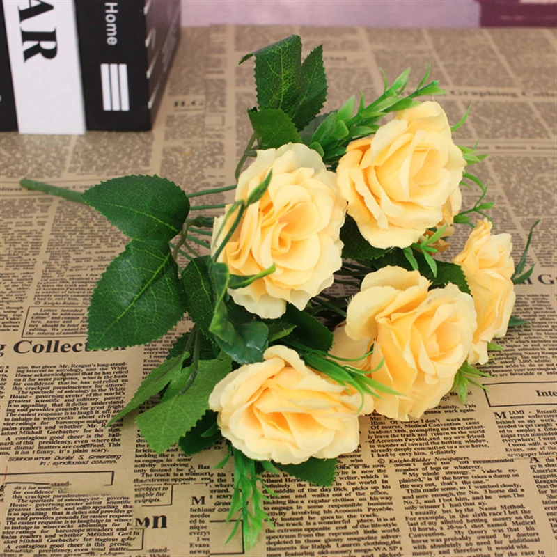

1pcs rose artificial flower 7 white pink silk peony bouquet fake flower wedding home decoration peony rose flower