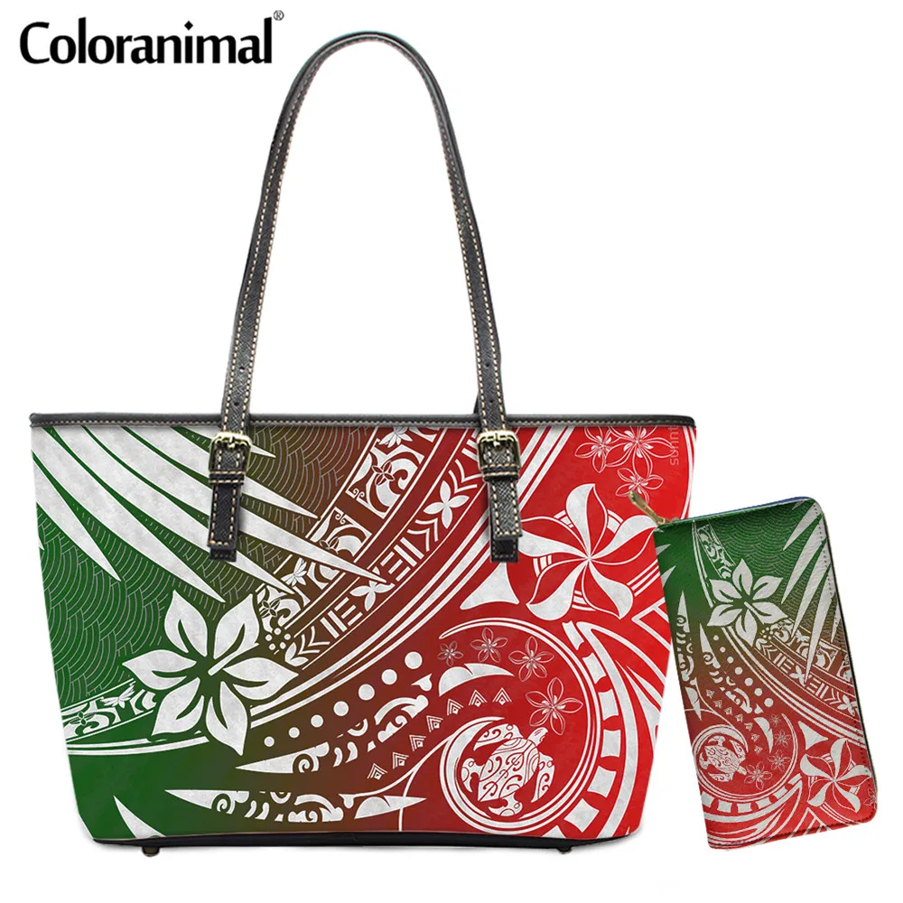 Coloranimal 2 шт./компл. сумка через плечо из искусственной кожи & кошелёк в гавайском
