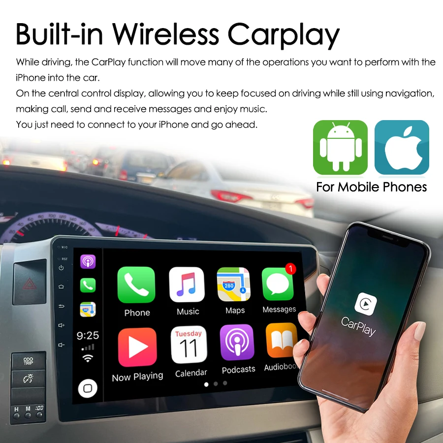 Для Toyota Previa Estima Tarago 2007 мультимедийное автомобильное радио Android 14 авторадио