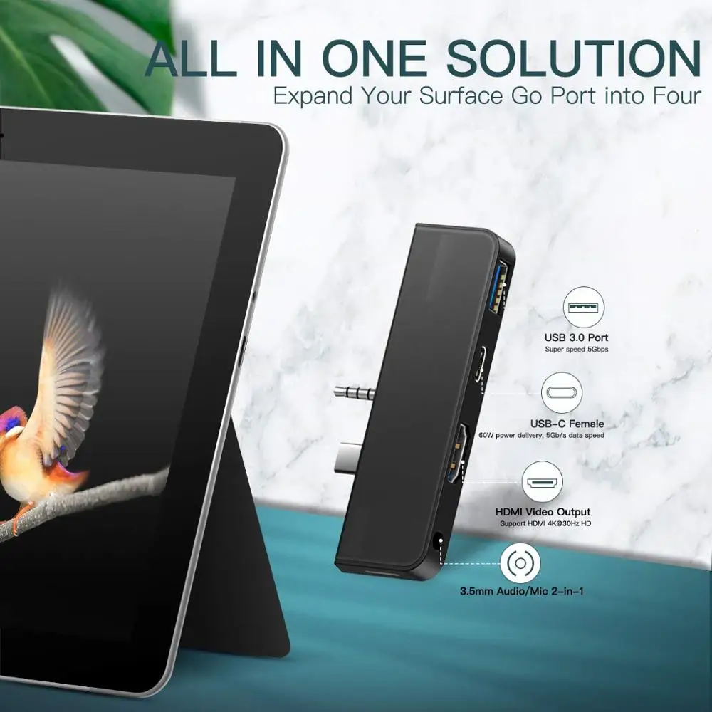 Док станция Surface Go с USB C на HDMI 3 0 AUX адаптер 4K Type c|Адаптеры Type-C| |