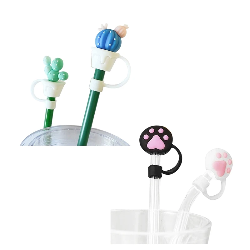 

Silicone Straw Tips Cover Reusable Drinking Straw Tips, Airtight Seal Splash Proof For 6-8Mm Straws