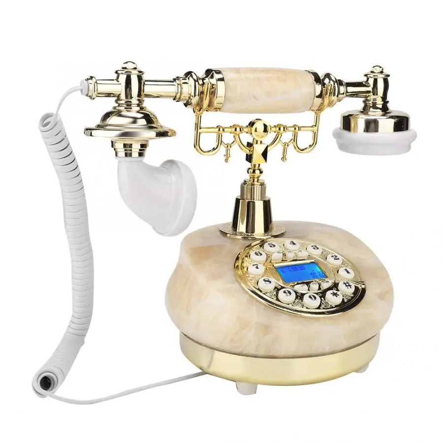 Европейский ретро телефон настольный проводной стационарный с отображением