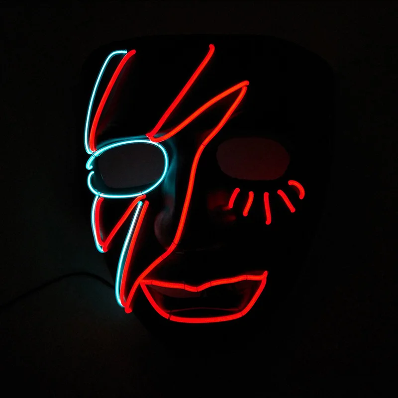 

Glowing Lightning Scar Face EL Wire Mask Holiday Party Decoration Horror Monster Led Mask Halloween Cosplay Mascara