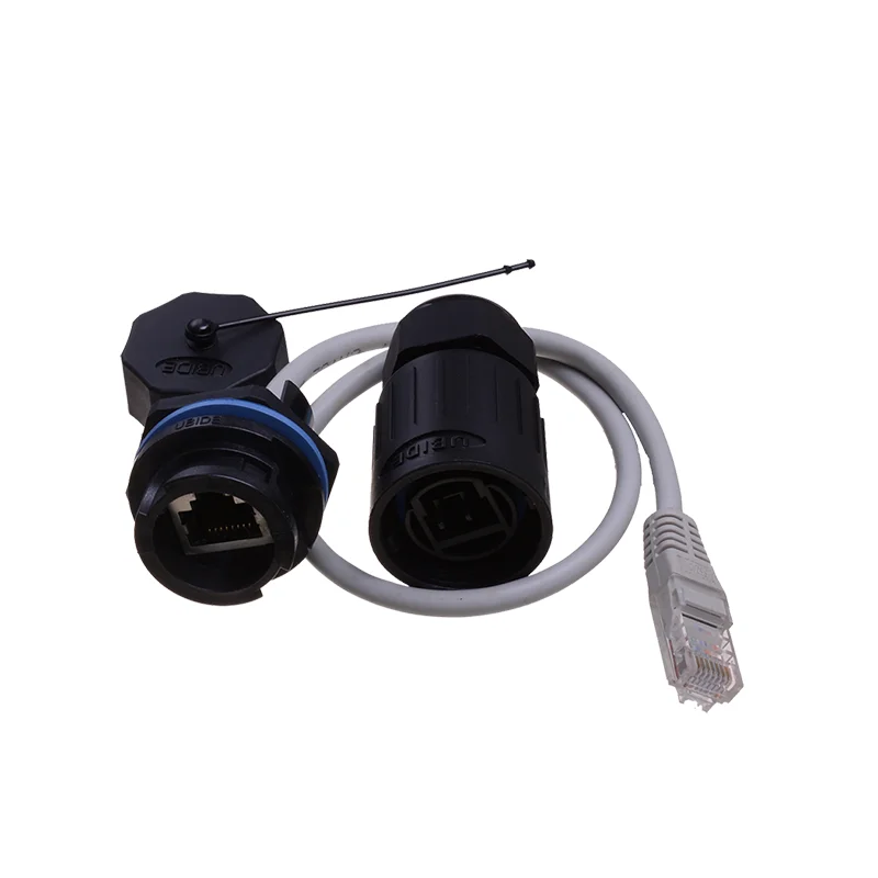 

RJ45RB7203+RJ45RB6+RJ454BC7 Waterproof RJ45 Connector Network Aviation Male Plug Female Socket Display Screen with 1m 0.3m Cable