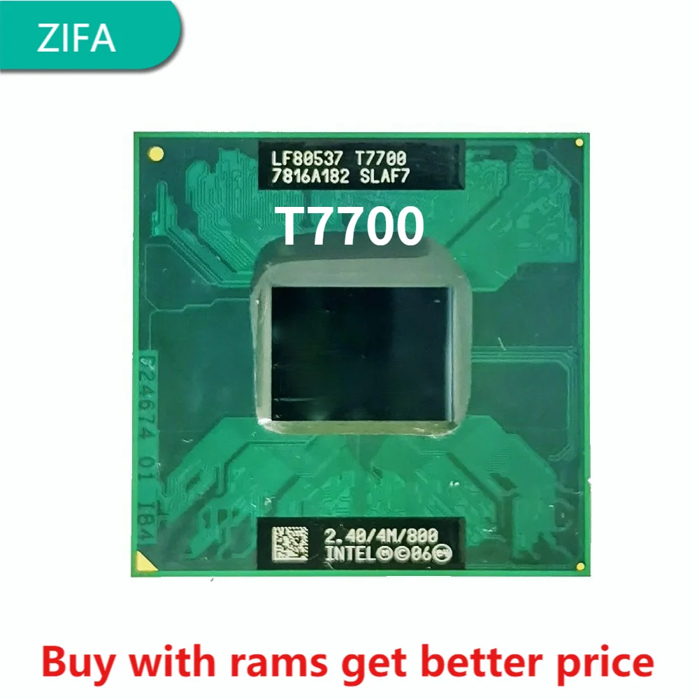 

Процессор Intel Core 2 Duo T7700 SLA43 SLAF7 2,4 ГГц двухъядерный двухпотоковый ЦПУ процессор 4 МБ 35 Вт Разъем P