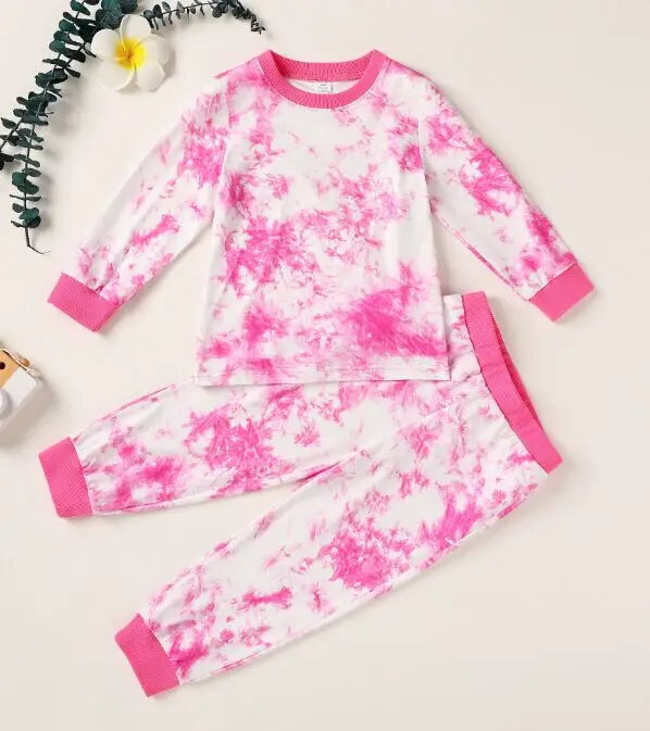 Детские повседневные Костюмы футболка с круглым вырезом и длинными рукавами