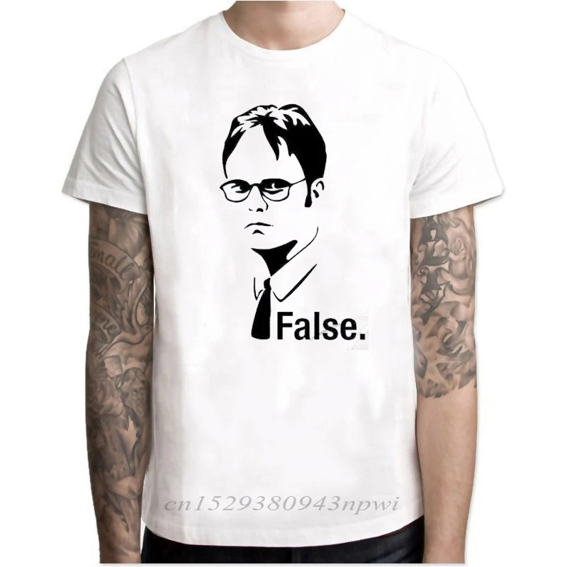 Офиса Дуайт Schrute сериалов человек футболка с короткими рукавами круглым вырезом