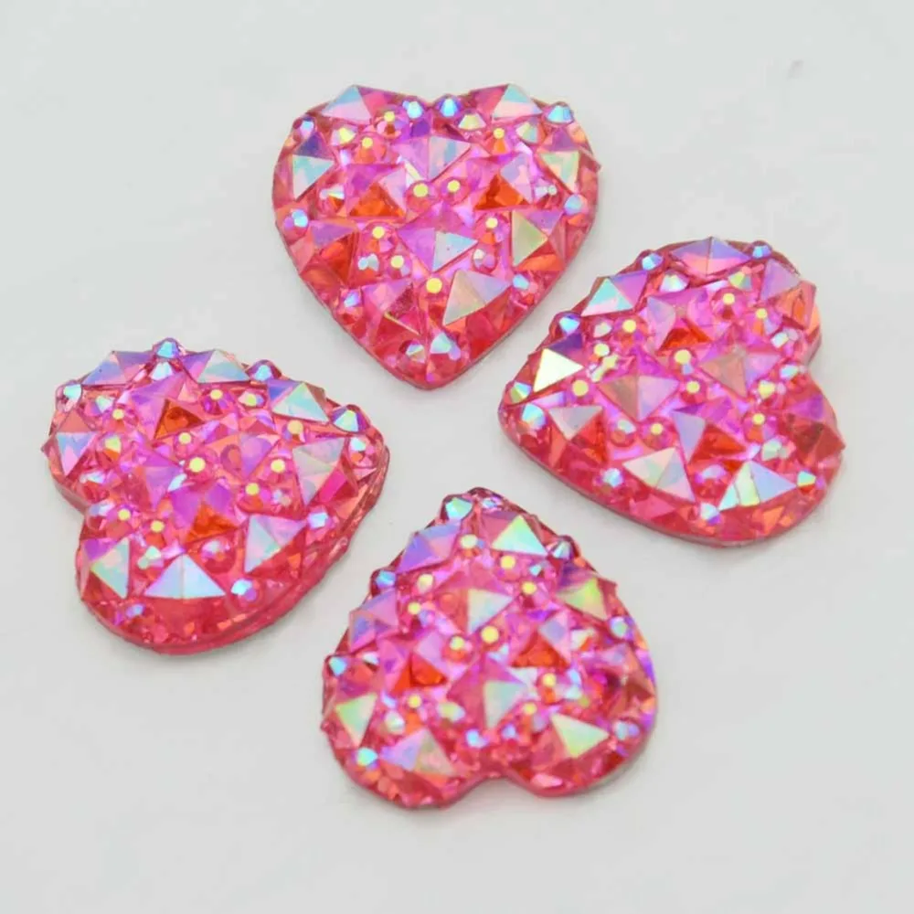 BOLIAO 40pcs 16mm Heart Resin Rhinestone Flatback/Wedding Home Bags Holiday Handmade Art Work Decoration DIY | Дом и сад