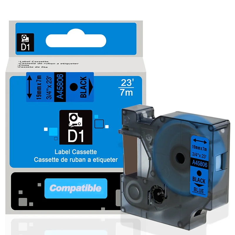 A45806 Labelife 1 шт. 45800 45803 19 мм DYMO D1 Стандартный ярлык совместимый для Dymo LabelManager 300 350 400 420P 450 этикетировщик - Цвет: A45806