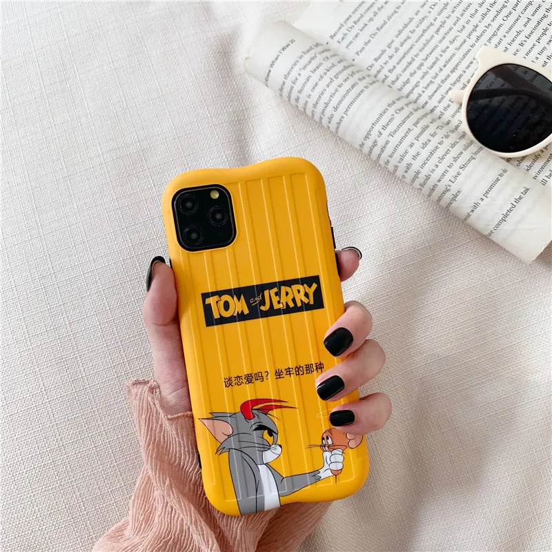 Для Iphone 11 Pro Max последний мультфильм Том и Джерри багажник телефонные чехлы желтый мягкий силиконовый задний Чехол для Iphone X XS XR 11 7 8