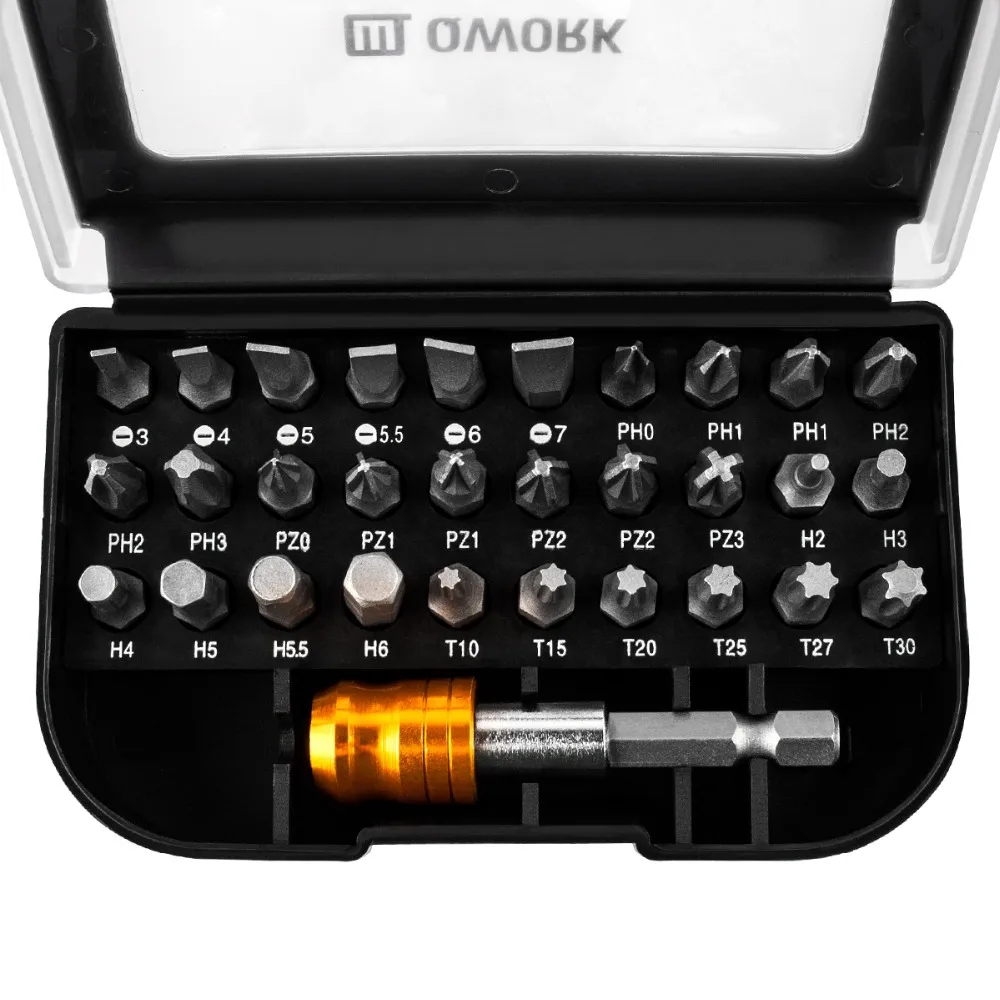 Набор бит отвертки 31 шт. (30 наиболее часто используемых + 1 быстроразъемный