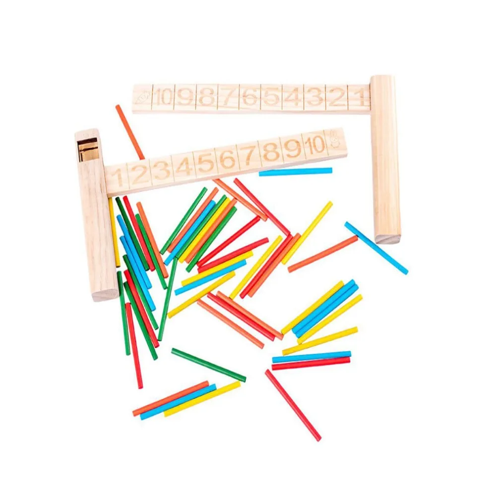 

Math Toys Arithmetic Colorful Digital 1-10 Addition and Subtraction Learning Ruler Solid Wood Learning & Education Puzzle Toy