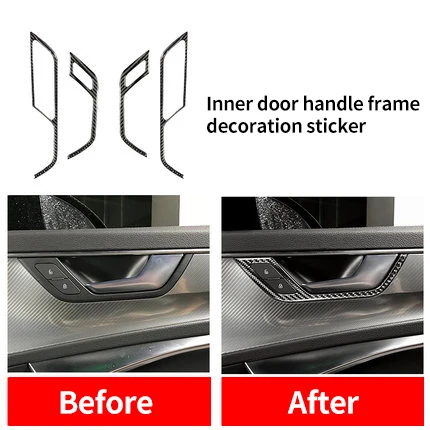 

Decoration Sticker Inner Door Handle Frame For Audi Carbon Fiber 2019 4pcs A6l