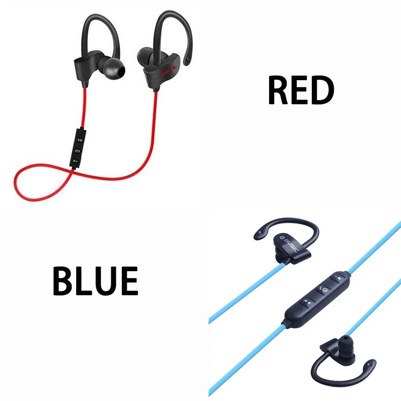 Bluetooth наушники-вкладыши беспроводные наушники IPX5 водонепроницаемые наушники Спорт бас гарнитура с микрофоном для iPhon xiaomi phone - Цвет: New red and blue