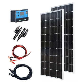 18V or 36V Glass Solar Panel Kit 240w Monocrystalline Cell PV 12v 24v Battery Home Charger Outdoor Charging