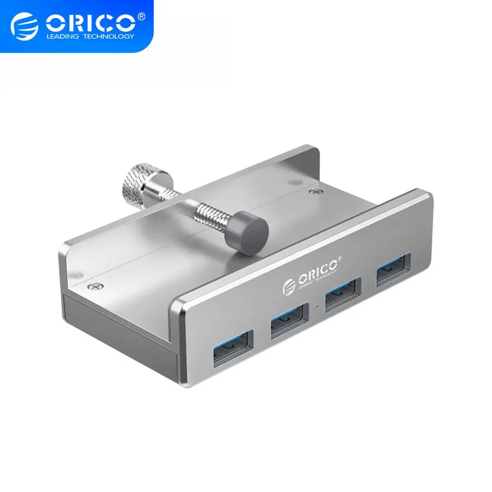 

2022 ORICO MH4PU Aluminum 4 Ports USB 3.0 Clip-type HUB For Desktop Laptop Clip Range 10-32mm With 150cm Date Cable - Silver