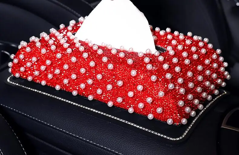S6 red Высококачественный pu кожаный чехол для салфеток с кристаллами бумажная коробка для домашний держатель для салфеток автомобильная коробка для салфеток салфетка коробка для салфеток для дома PZJH002 - Цвет: S6 red